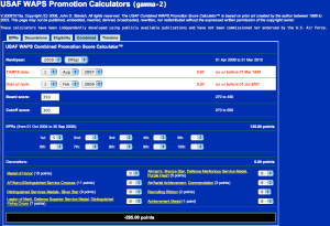 USAF Combined WAPS Promotion Score Calculator™ - SMSgt